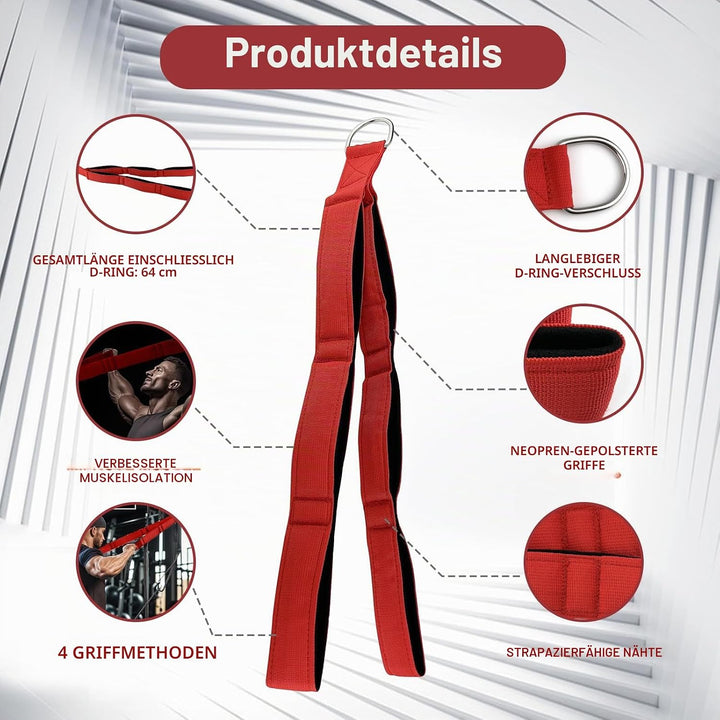 1 Trizepsseil-Kabelbefestigung, PP Trizepsseil Kabelzug Fitness 65 * 5 cm Kabelzug Fitnessgeräte mit