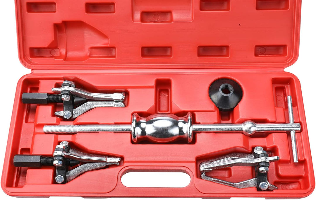 BOOMSTART Getriebeabzieher Set Gleithammer Lager Abzieher Nabenlager Ausbau Satz 3 Backen Innen Auss