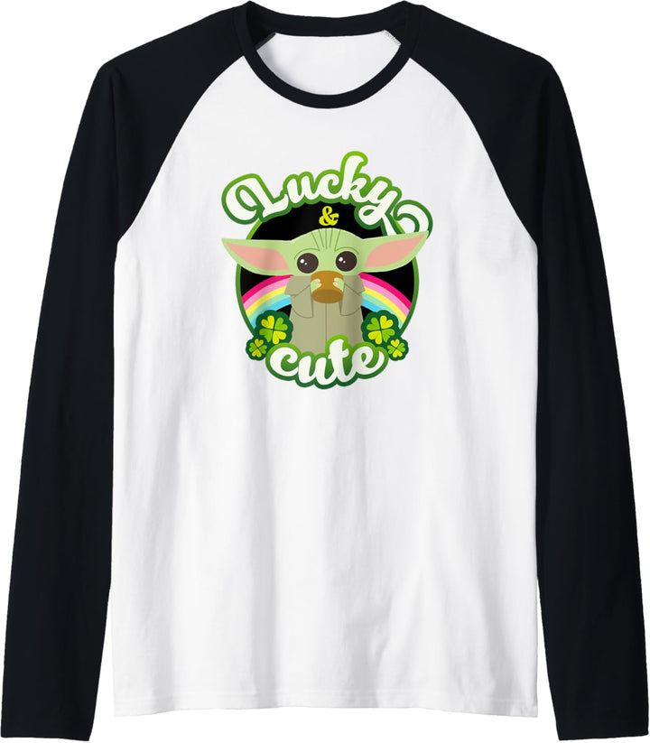 Star Wars St. Patrick's Day Grogu Lucky Cute Raglan