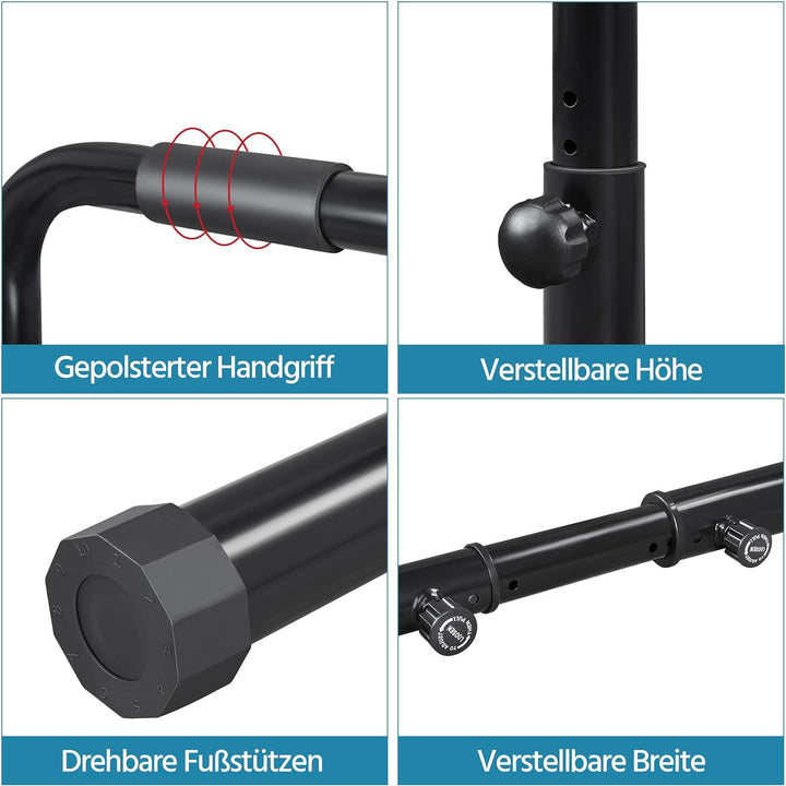 Yaheetech Dip Barren Fitness Dip Station Parallettes Gymnastik Calisthenics Equipment mit Steckverbi