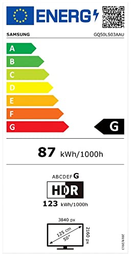 Samsung The Frame QLED 4K TV 50 Zoll (GQ50LS03AAUXZG), Quantum HDR, Design im Rahmen-Look, Austausch