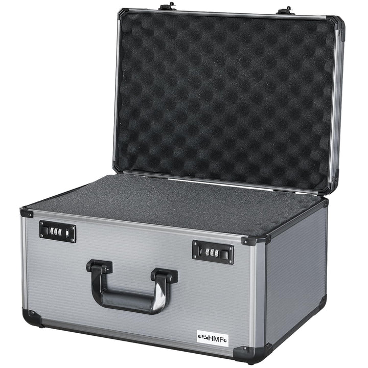 HMF 14412-02 Alu Fotokoffer, Miniaturenkoffer mit Rasterschaumstoff | 46 x 33 x 26 cm, 46 x 33 x 26