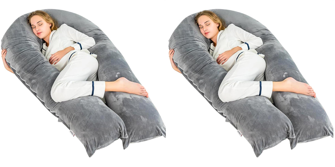 Strex Schwangerschaftskissen XXL - 280cm - Abnehmbarer Bezug - Seitenschläferkissen/Body Pillow/Körp