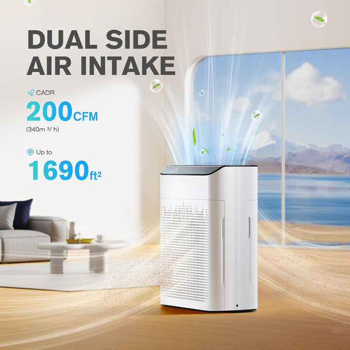 Luftreiniger Allergiker für Wohnung Raucherzimmer, Air purifier, CADR 340m³/h für 157㎡ Raucherzimmer