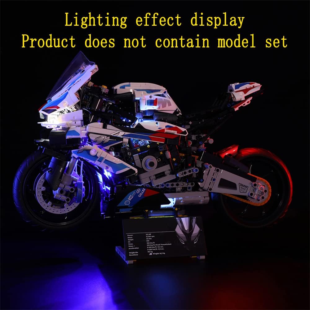 GEAMENT LED Licht-Set Kompatibel mit Lego BMW M1000RR - Beleuchtungsset für Technic 42130 Baumodell