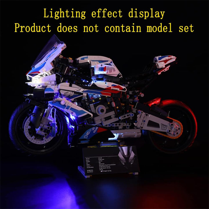 GEAMENT LED Licht-Set Kompatibel mit Lego BMW M1000RR - Beleuchtungsset für Technic 42130 Baumodell