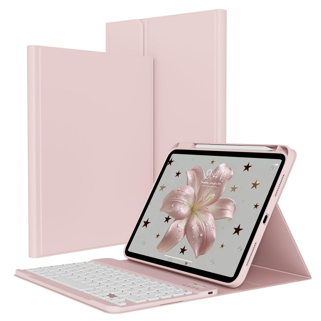 Hülle mit Tastatur für iPad A16 11/10 Generation (2025/2022, 11/10.9 Zoll) - QWERTZ Deutsches Layout