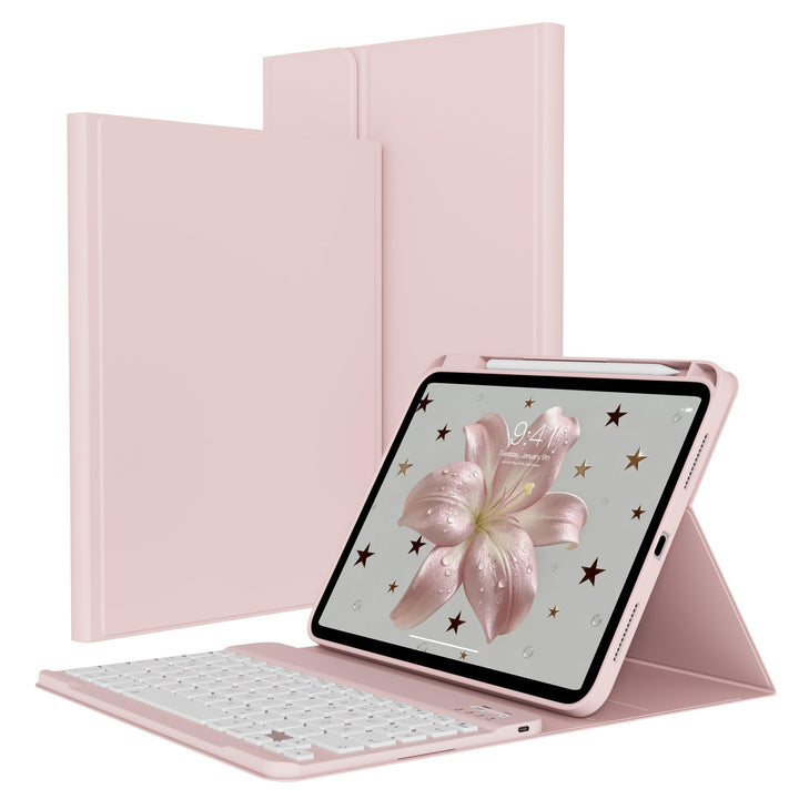 Hülle mit Tastatur für iPad A16 11/10 Generation (2025/2022, 11/10.9 Zoll) - QWERTZ Deutsches Layout