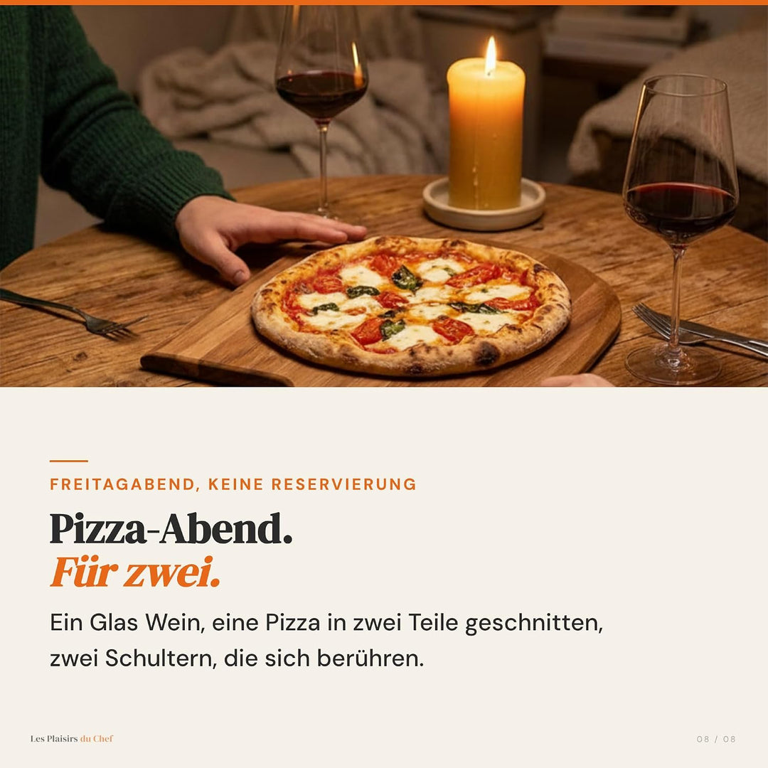 Pizzaschieber Holz 30,5 × 41,8 cm – Akazienholz Pizzabrett &amp; Pizzaschaufel | Handgemachtes Servierbr