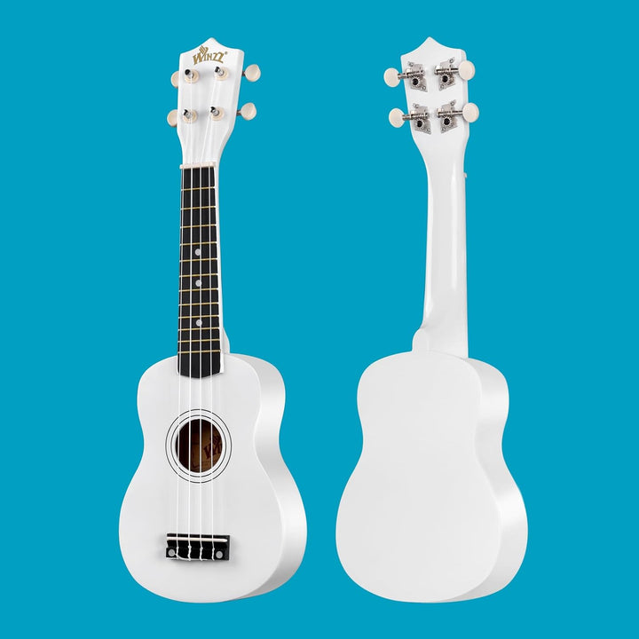 Winzz Sopran Ukulele Starter Kit für Anfänger, mit Tasche, Clip-On Tuner, zusätzlichen Saiten, Gurt,