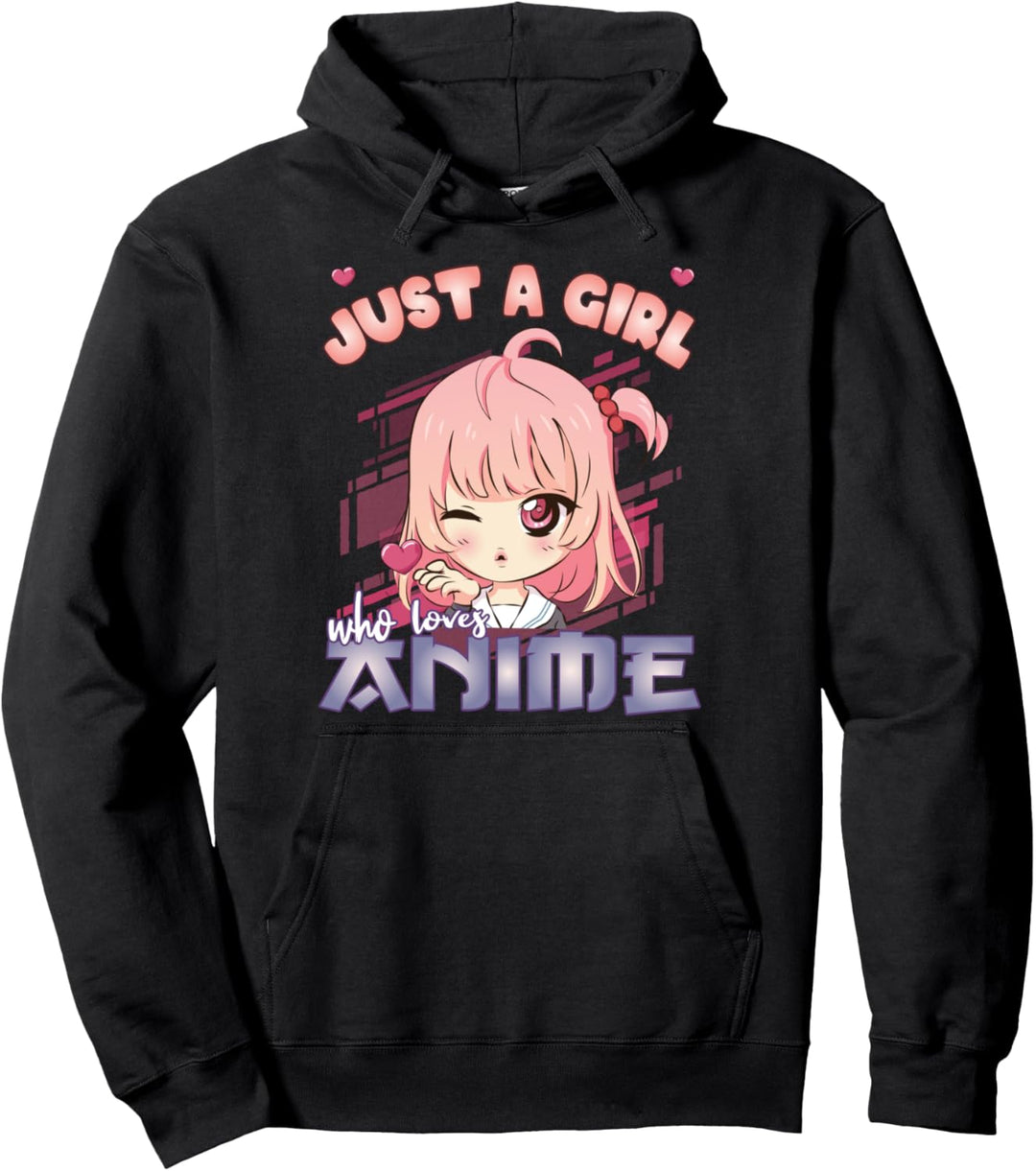 Anime Merch Just A Girl Who Loves Anime Anime Girl Manga Pullover Hoodie
