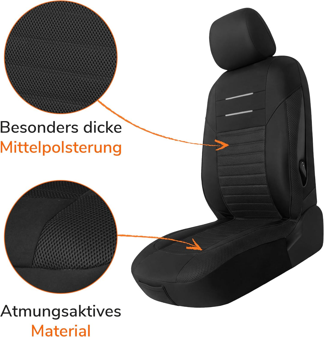 Upgrade4cars Auto-Sitzbezüge Set Universal Version 2026 | Autoschonbezüge Vordersitze & Rückbank | A