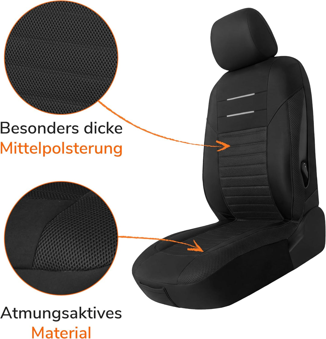 Upgrade4cars Auto-Sitzbezüge Set Universal Version 2026 | Autoschonbezüge Vordersitze &amp; Rückbank | A