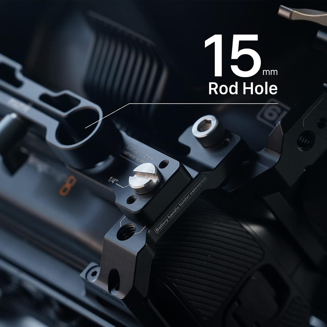 Tilta 15 mm Rutenhalter kompatibel mit BMPCC 6K Pro – Schwarz TA-T11-RH-B, Schwarz