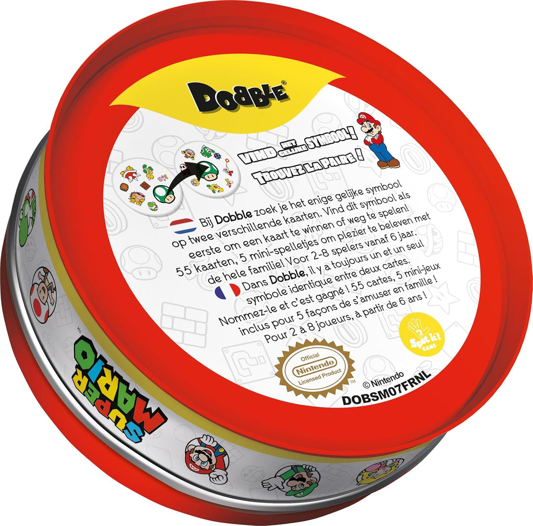 Asmodee - Dobble: Super Mario – Gesellschaftsspiele – Kartenspiel – Spiel für Kinder, Erwachsene und