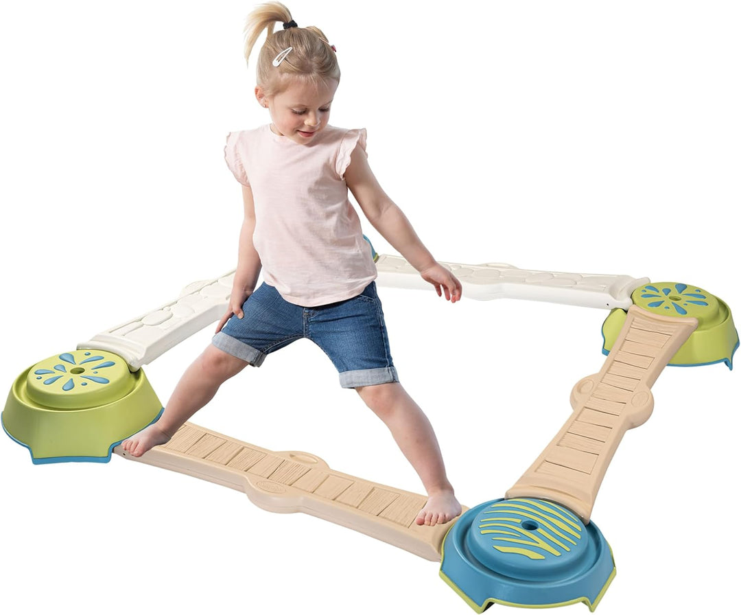 Smoby Life - Abenteuer-Parcours aus 57% Recyclingmaterial - Motorikspielzeug mit 4 Plots & 4 Planken