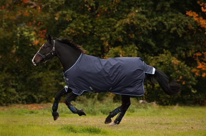 Horseware Amigo Bravo 12 Turnout Medium 250g - Navy/Blue/Strong Blue & Black 140cm, 140cm