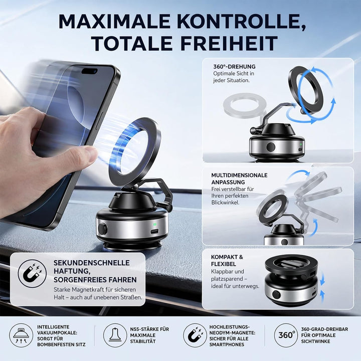 Handy Halterung Elektrisch, Handy Halterung Auto, MagSafe-Kompatibel | Selbstansaugende Handyhalteru