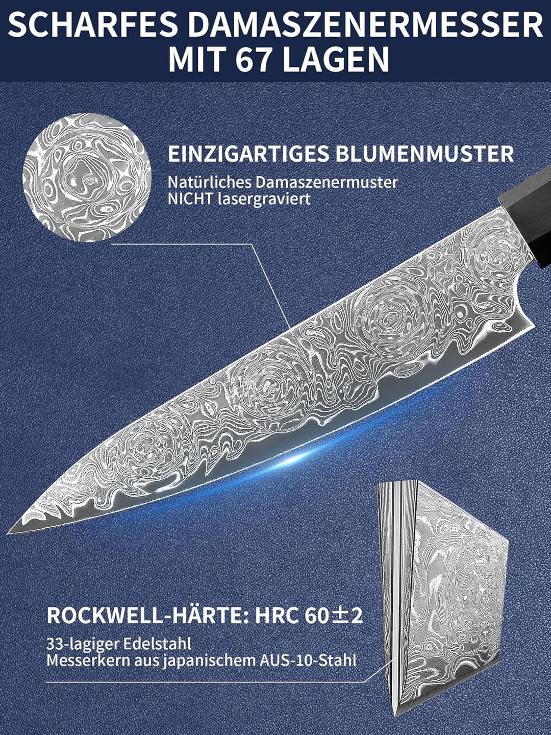 Plys Damastmesser Scharf Obstmesser Klein: Japanische Damast Schälmesser - Profi, Schwarz Holzgriff
