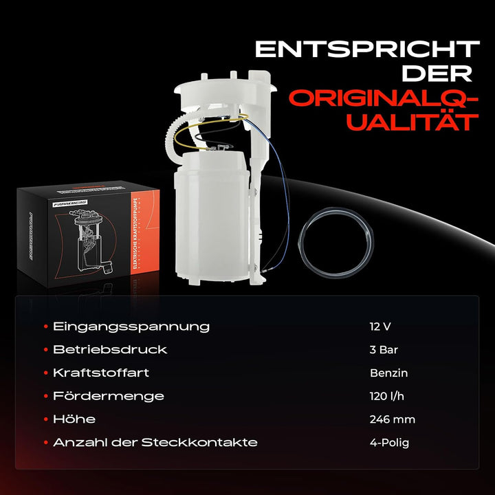 Frankberg Kraftstoffpumpe Benzinpumpe Kraftstoff-Fördereinheit Modul Satz ohne Drucksensor 4-Polig K