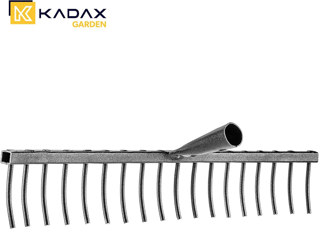 KADAX Gartenrechen aus Stahl, Steinrechen, Gartenharke ohne Stiel, Robuster Rechenkopf, Rechen für G