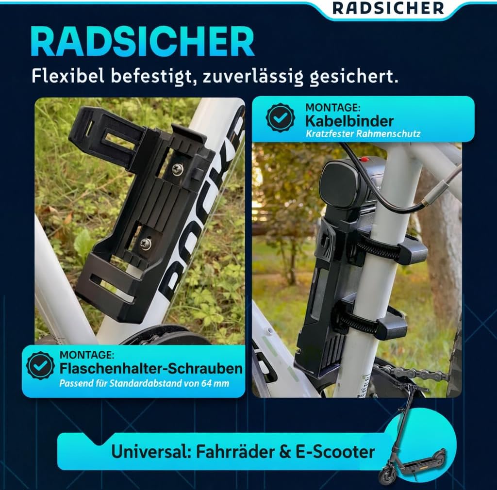 RADSICHER Faltschloss – Robustes Fahrradschloss (90 cm) | Sicherheitslevel 12 | Gehärteter Stahl, We