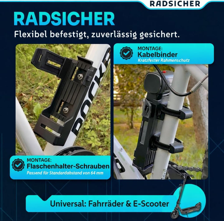 RADSICHER Faltschloss – Robustes Fahrradschloss (90 cm) | Sicherheitslevel 12 | Gehärteter Stahl, We