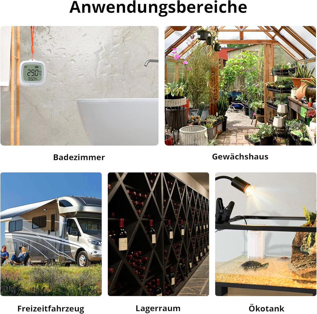 SONOFF SNZB-02WD IP65 Zigbee LCD Smart-Temperatur-Feuchtigkeitssensor, wasserdicht für Gewächshaus/B
