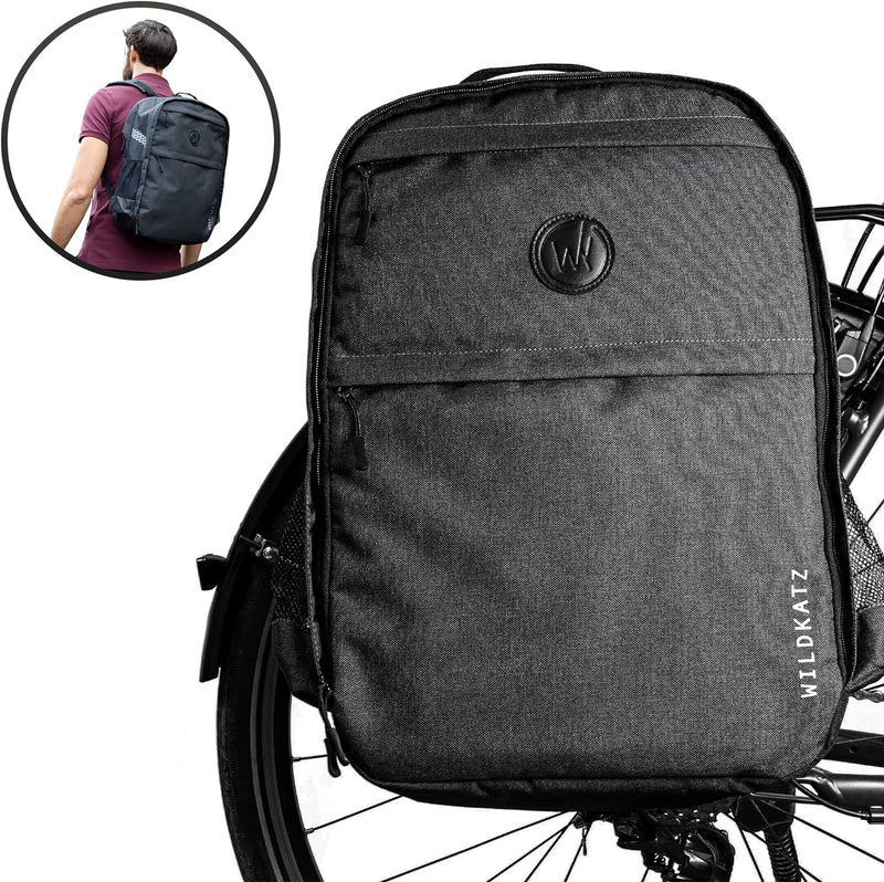 Wildkatz Felis - Fahrradtasche und Rucksack 30 Liter - inklusive wasserdichtem Regencape - Gepäckträ