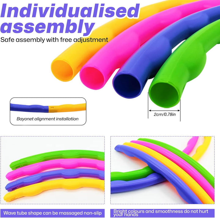 Hula Hoop Reifen Kinder, 4er Set (58cm, 100g) 8 Abschnitte Hula Hoop Reifen Abnehmbare Hoola Hoop fü