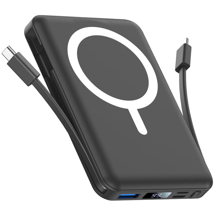 für Magsafe Powerbank 10000mAh, Wireless Magnetische Powerbank Schnelles Laden mit LED-Display und U