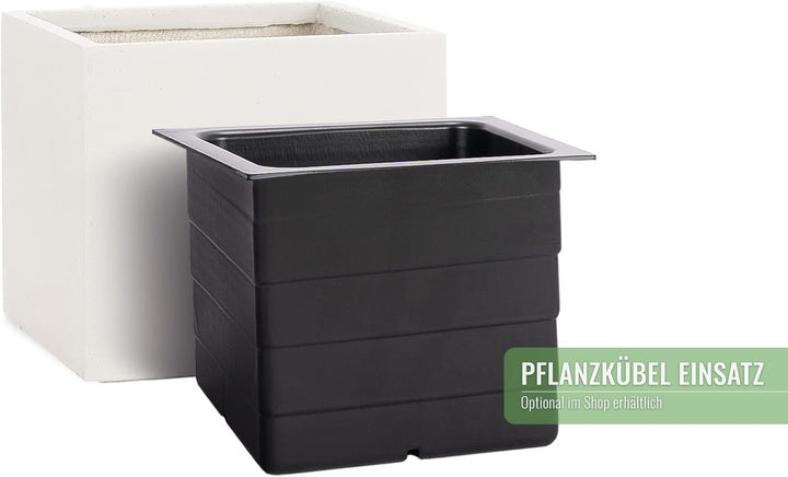 Pflanzwerk® Pflanzkübel Cube Sand 30x34x34cm *Frostbeständiger Blumenkübel* *UV-Schutz* *Qualitätswa