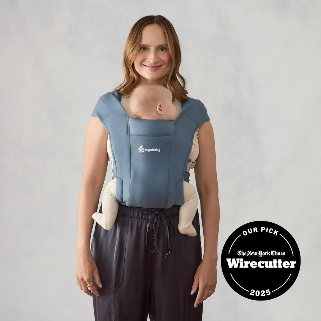 Ergobaby Embrace Babytrage für Neugeborene 3,2-11,3 kg, Oxford Blue blau, oxfordblau Ponte Knit, bla