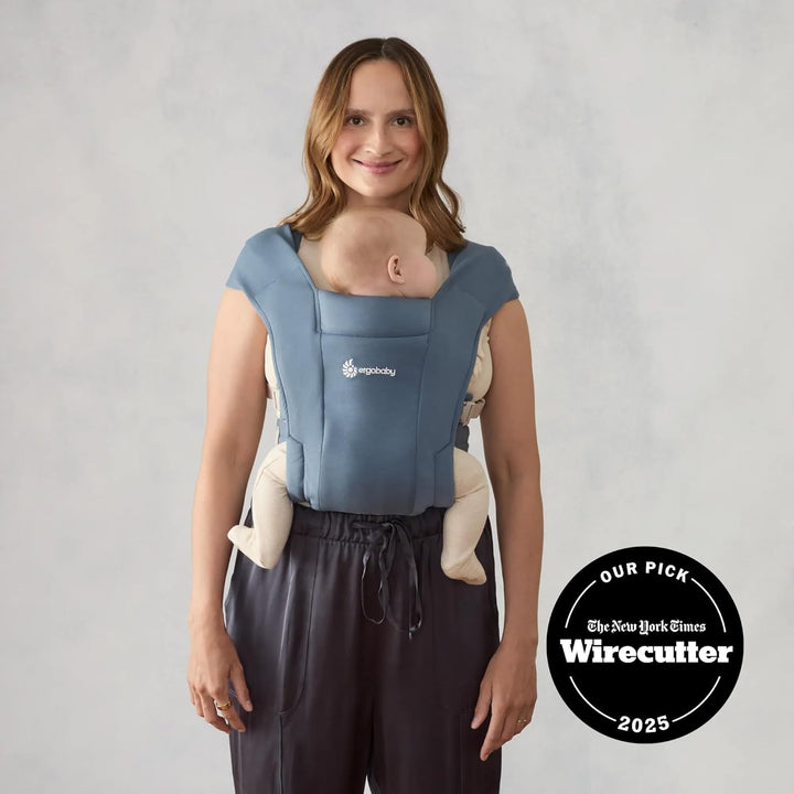 Ergobaby Embrace Babytrage für Neugeborene 3,2-11,3 kg, Oxford Blue blau, oxfordblau Ponte Knit, bla