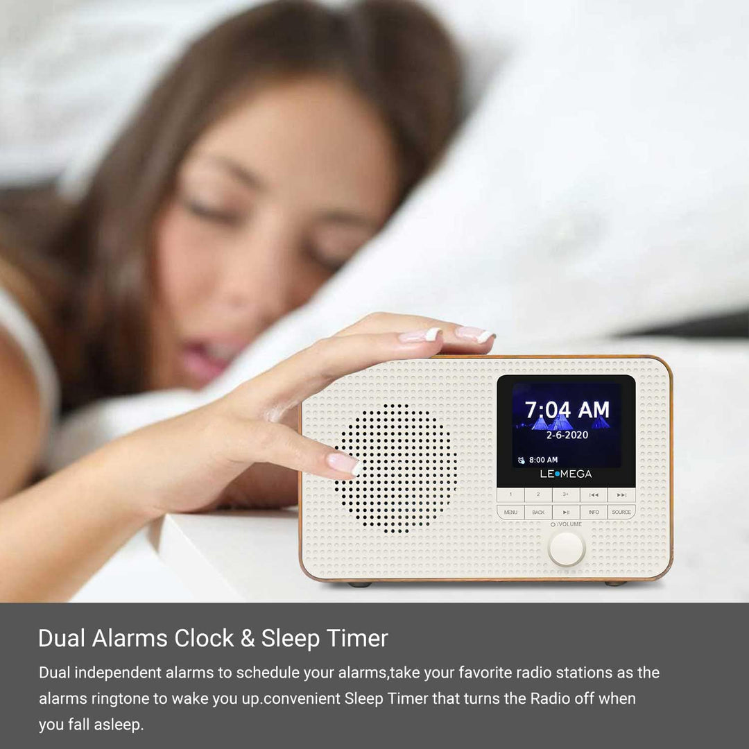 LEMEGA DR3 Tragbares DAB Plus/FM Digitalradio Batteriebetrieben,Radio Büro DAB Bluetooth, Kopfhörera