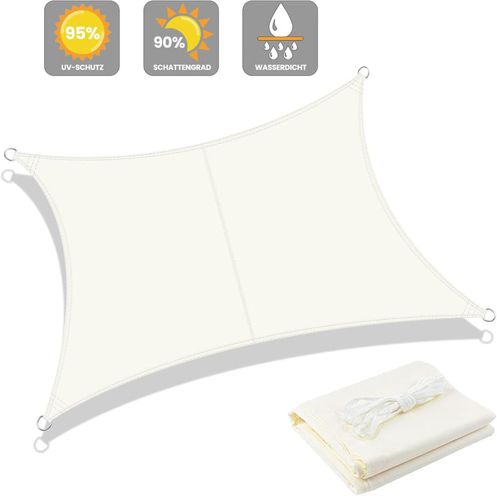 LOVE STORY Sonnensegel Wasserdicht 4x6m Rechteckig PES Polyester Sonnenschutz Windschutz Balkon Terr