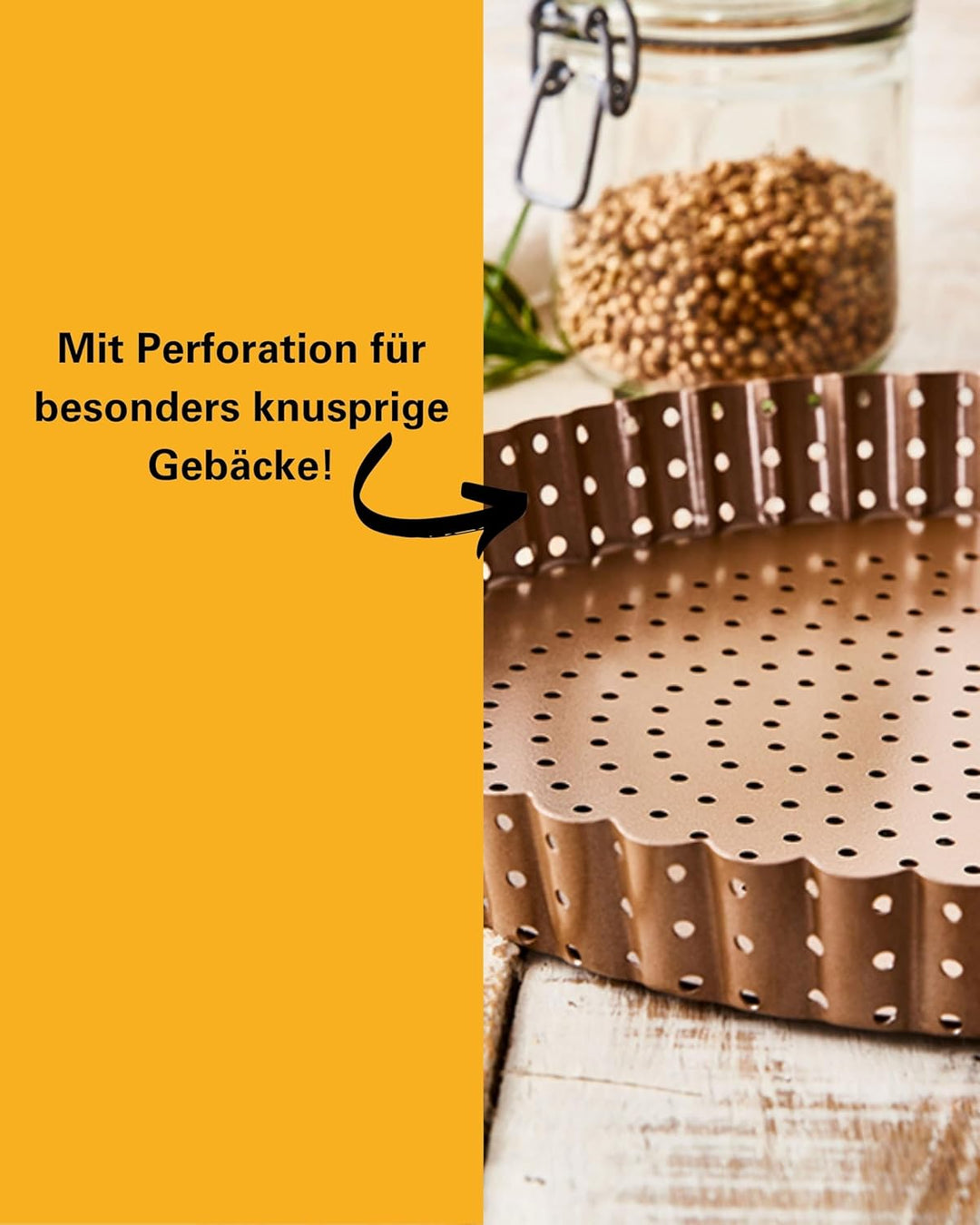 Birkmann, Laib & Seele, perforierte Quiche-, Tarte- und Pizzaform, Ø 30 cm, Backform mit losem Hebeb