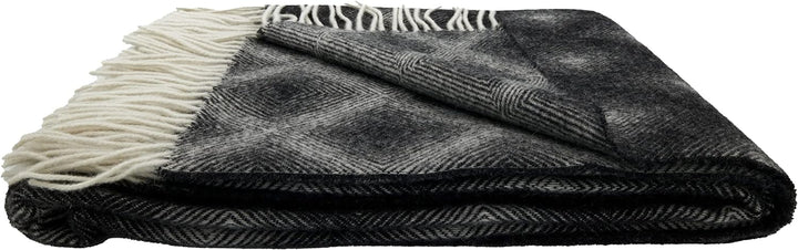 GLAESER Wohndecke - fair de Luxe Wolle pur | Wolldecke aus 100% Wolle | Couchdecke/Sofadecke | Wohlf