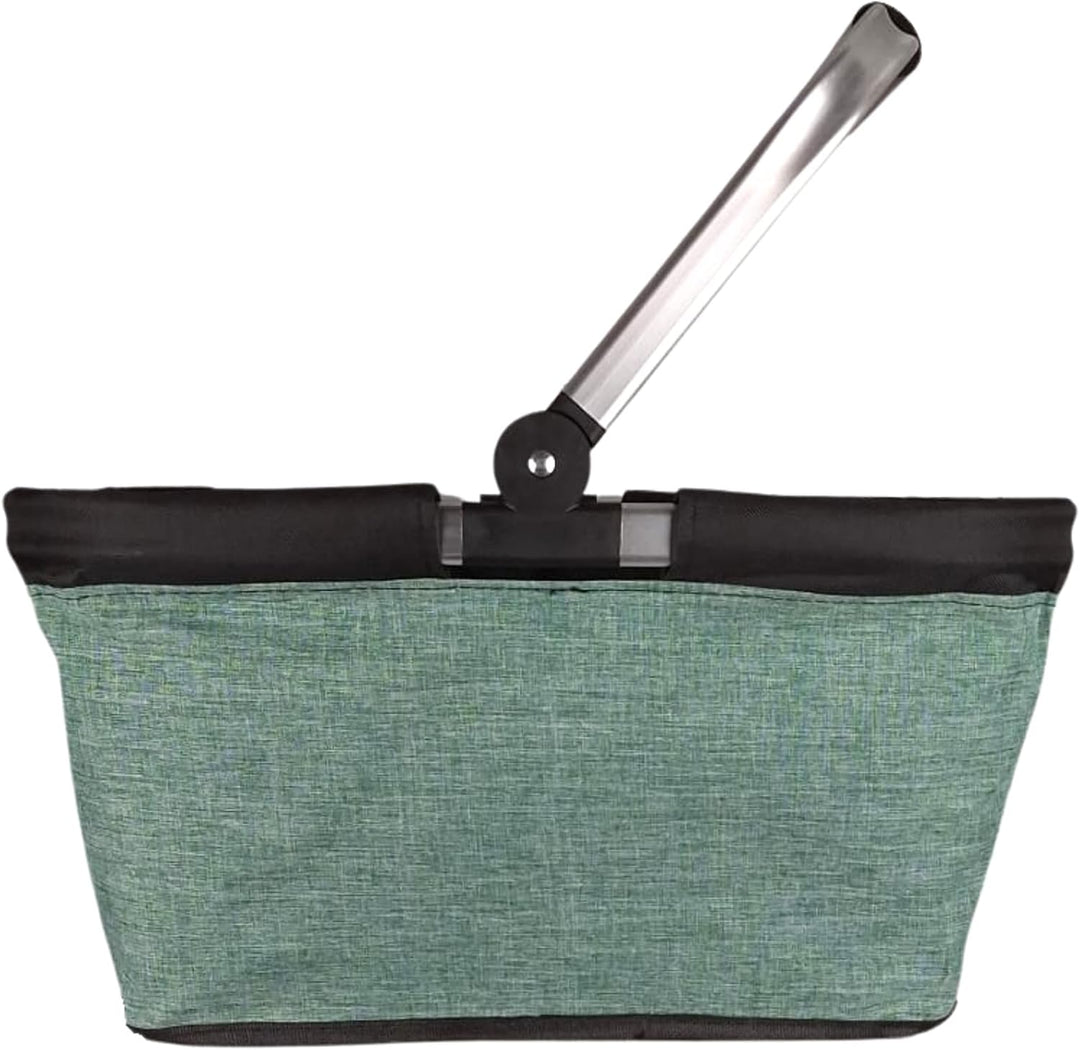 Einkaufskorb faltbar, 20L Tragekorb mit Alurahmen faltbar, Geschenk Einkaufstasche Mama, grün, Gr&#x