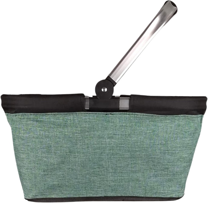 Einkaufskorb faltbar, 20L Tragekorb mit Alurahmen faltbar, Geschenk Einkaufstasche Mama, grün, Gr&#x
