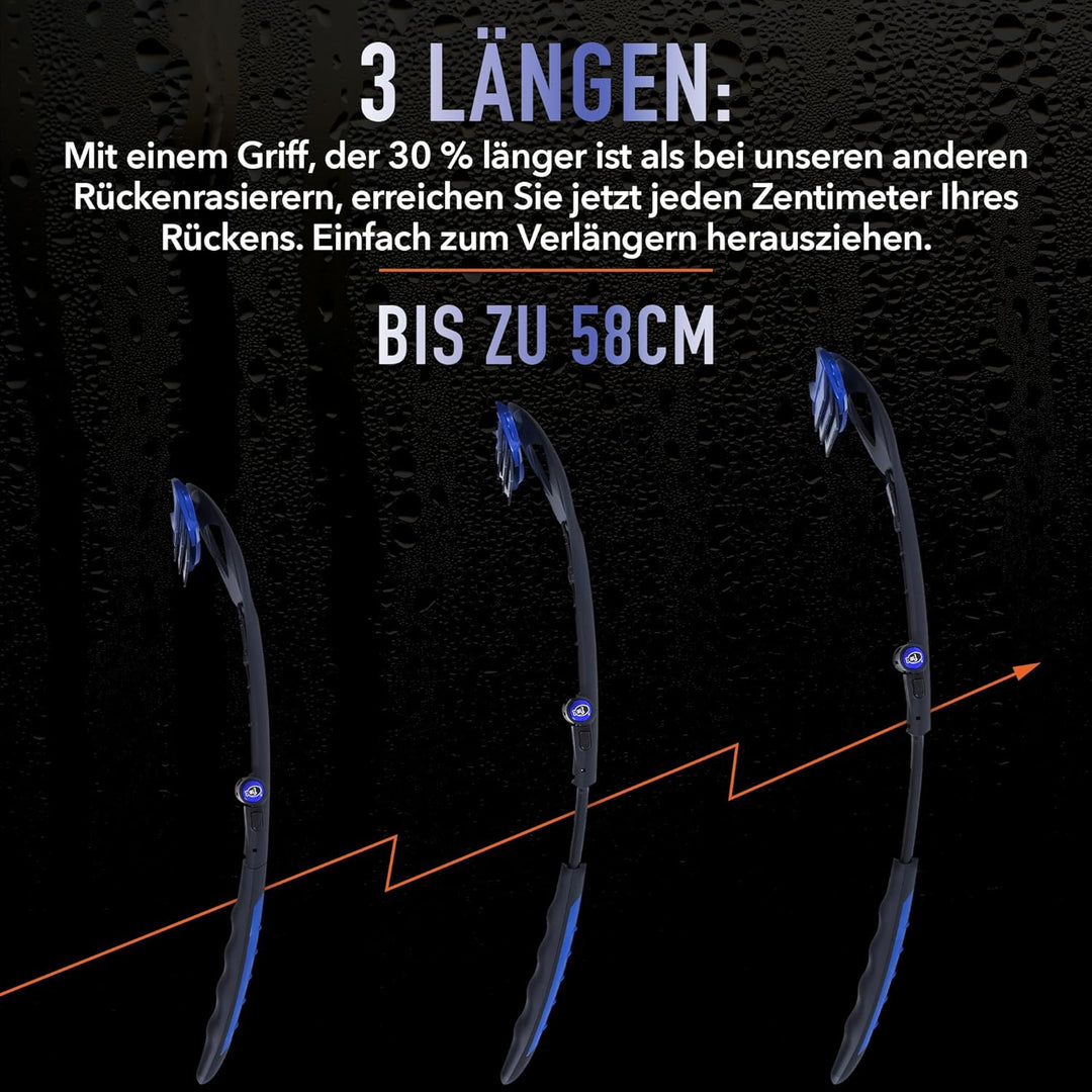 BakBlade 3.0 Stealth Back Shaver All-in-1-Pflegeset – 23-Zoll-Griff – Inklusive Lotion-Applikator un