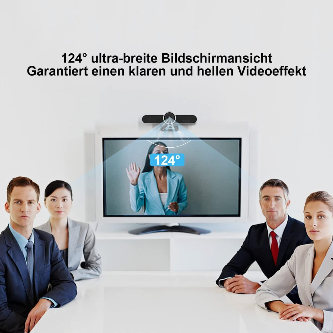 TONGVEO 4K All-in-One Konferenzkamera für Konferenzraum, USB Webkamera mit Dual-Mikrofonen und Lauts
