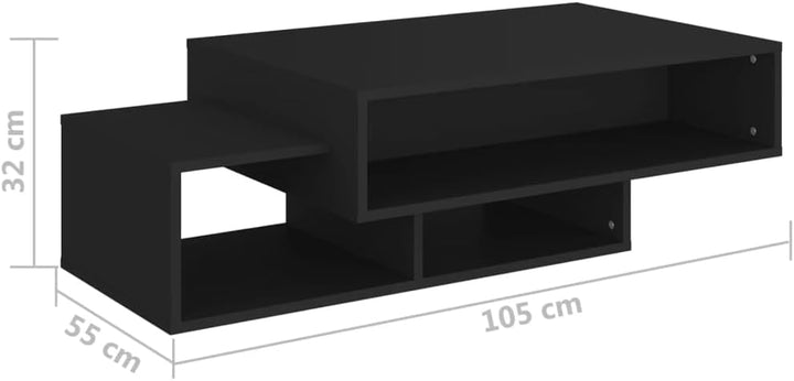 vidaXL Couchtisch Schwarz 105x55x32 cm Spanplatte
