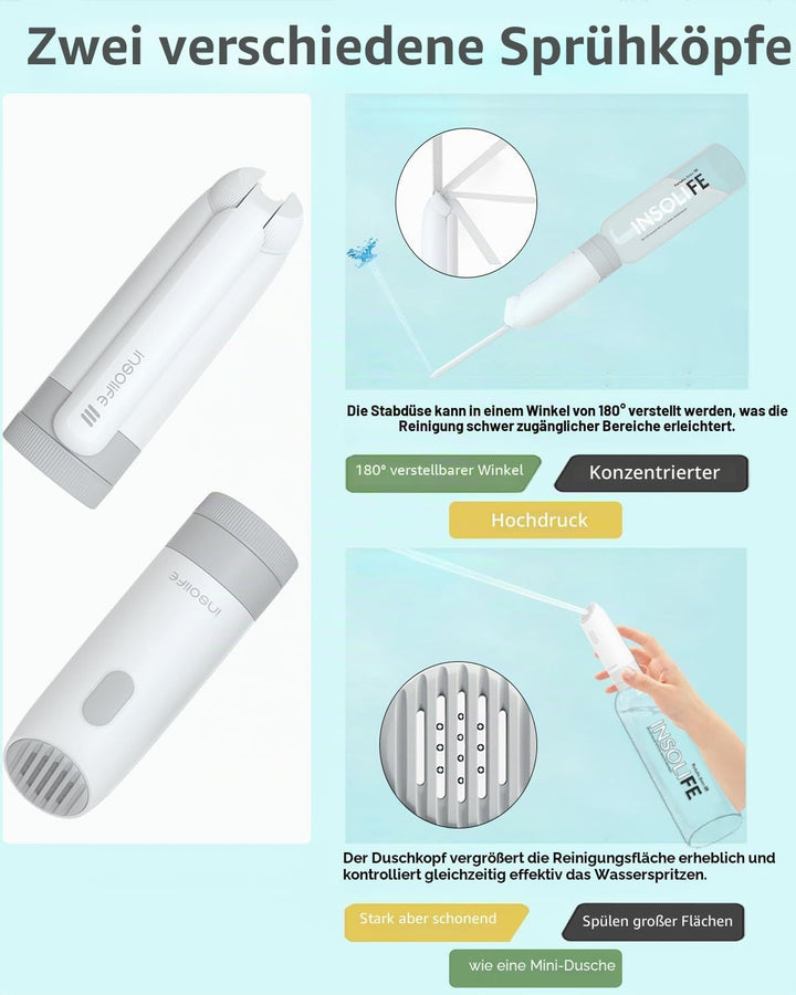 Insolife Portable Bidet - Po Dusche Elektrisch Tragbares Bidet für persönliche Hygiene Reinigung, Po