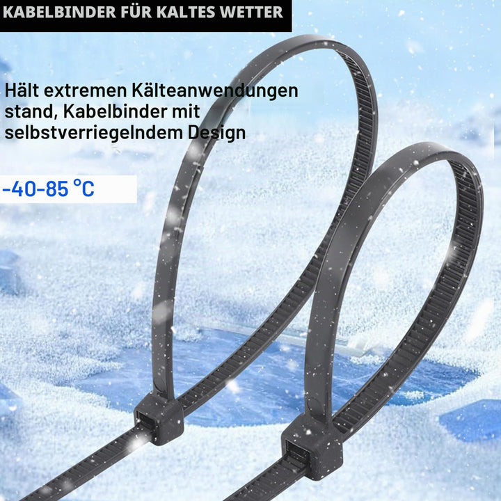1000 Stück Kabelbinder schwarz Set 350/300/250/200/150/100mm (100/100/100/200/200/300 Stück),WLEAD S