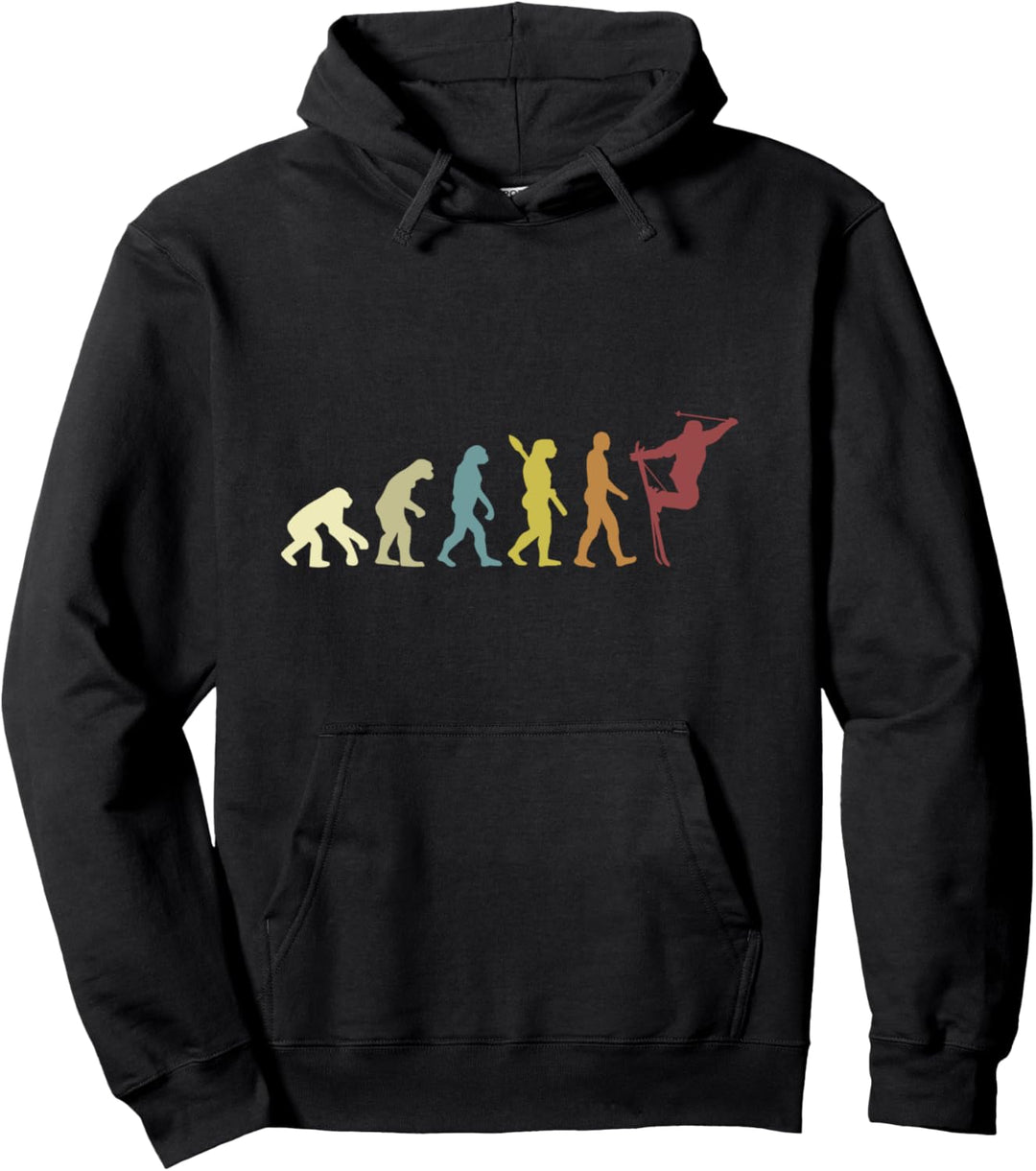 Skifahrer Freestyle Retro Stunt Evolution Pullover Hoodie