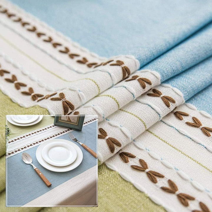 Lifetooler Tischdecke Abwaschbar Baumwolle Leinen Tischtuch Quaste Design Tischdecke staubdicht Rech