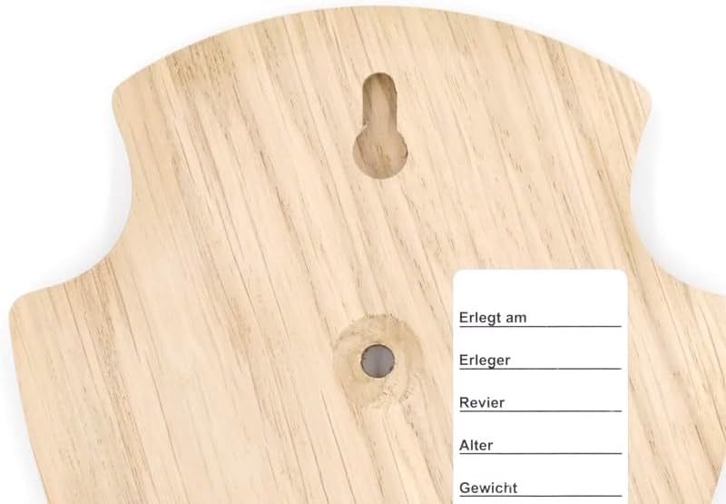 Generisch 10 Stück REH Trophäenschilder Spitze Eiche hell klein AF 19 cm x 11 cm mit 10 Stück Gehörn