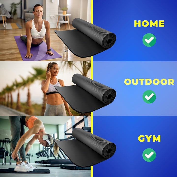 FIZYO Yogamatte 183x61x1 cm – Rutschfeste Fitness- &amp; Trainingsmatte aus NBR-Schaum – Gymnastikmatte