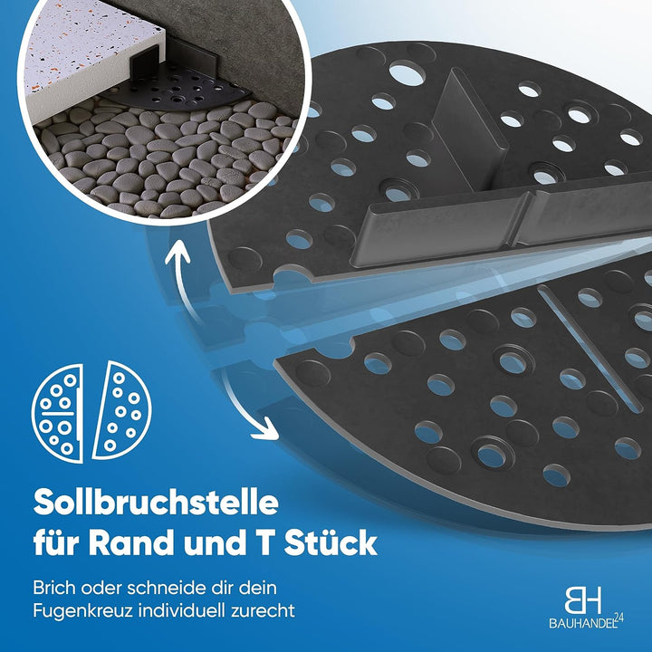 Bauhandel24 Fugenkreuze 3mm für Terrassenplatten Plattenlager Auflage Pads mit Teller Aussenbereich